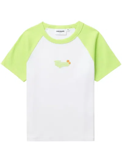 Chocoolate Logo-appliqué Raglan T-shirt In White