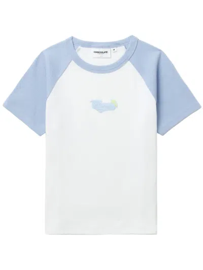 Chocoolate Logo-appliqué Raglan T-shirt In White