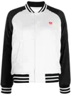 Chocoolate Logo-appliqué Satin Bomber Jacket In White