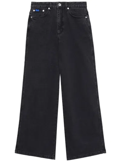 Chocoolate Logo-appliqué Wide-leg Jeans In 黑色