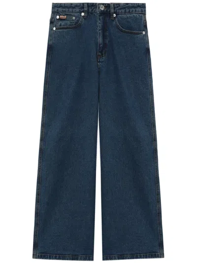 Chocoolate Logo-appliqué Wide-leg Jeans In Blue