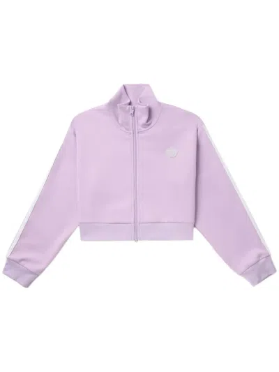 Chocoolate Logo-appliqué Zip-up Sweatshirt In Purple