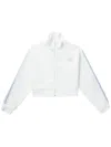 Chocoolate Floral-motif Zip-front Sweatshirt In White