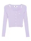Chocoolate Logo-badge Top Cardigan Set In Purple