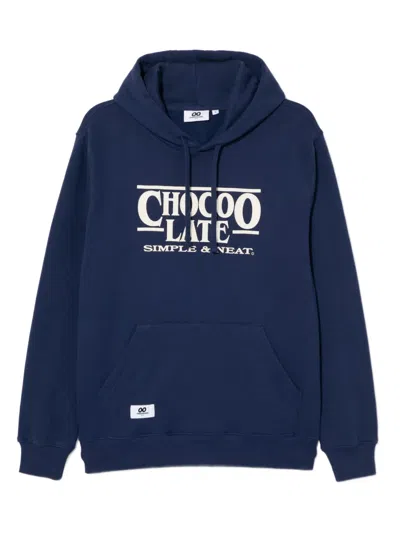 Chocoolate Logo-embossed Hoodie In Blue
