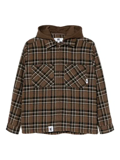 Chocoolate Karierte Jacke Mit Logo-stickerei In Brown