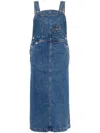 Chocoolate Logo-embroidered Cotton Dungaree Dress In Blue