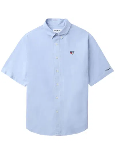 Chocoolate Logo-embroidered Cotton Shirt In 蓝色