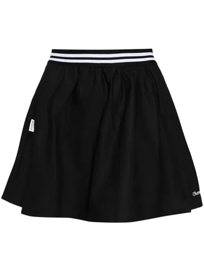 Chocoolate Logo-embroidered Cotton Skirt In Black