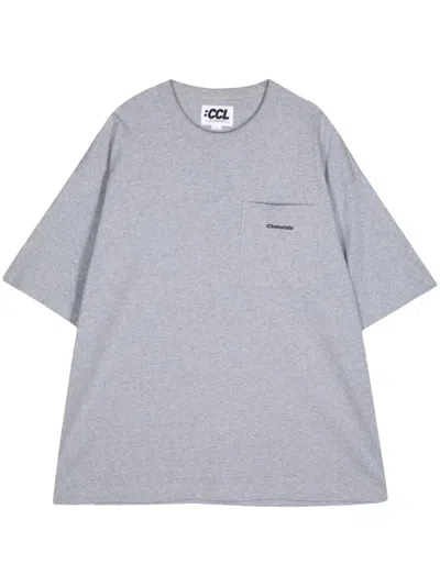 Chocoolate Logo-embroidered Cotton T-shirt In Grey