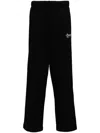 Chocoolate Logo-embroidered Cotton Track Pants In Black