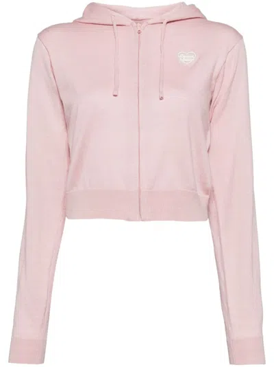 Chocoolate Cropped-hoodie Mit Logo-stickerei In Rosa