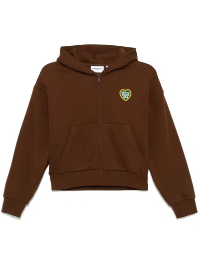Chocoolate Logo-embroidered Cropped Jacket In Brown