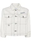 Chocoolate Logo-embroidered Denim Jacket In White