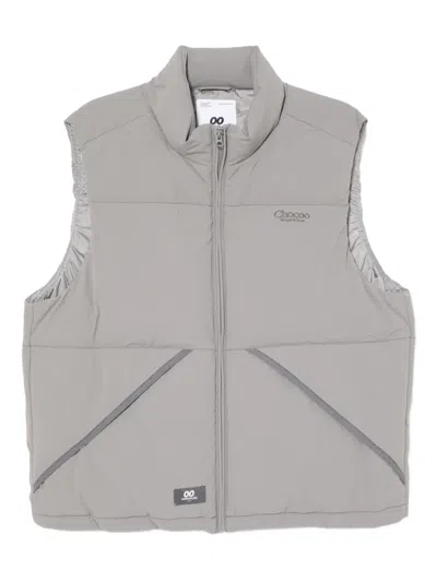 Chocoolate Logo-embroidered Gilet In Gray