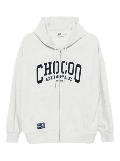 Chocoolate Logo-embroidered Hoodie In Gray