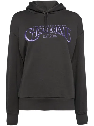 Chocoolate Logo-embroidered Hoodie In Grey