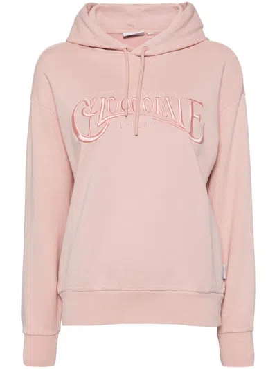 Chocoolate Logo-embroidered Hoodie In Pink