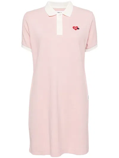 Chocoolate Logo-embroidered Polo-collar Dress In Pink