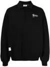 Chocoolate Logo-embroidered Polo-collar Sweatshirt In Black