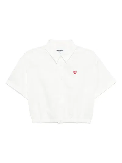 Chocoolate Logo-embroidered Shirt In White