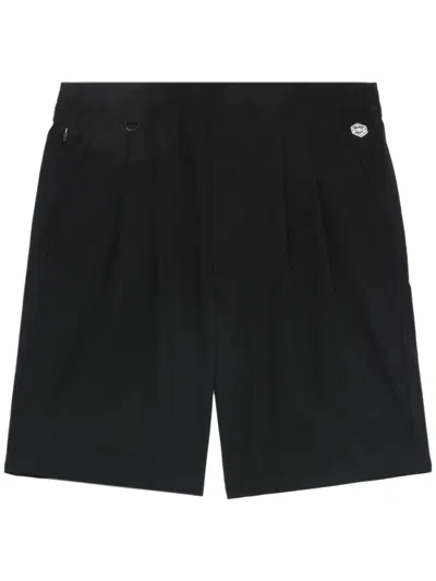 Chocoolate Logo-embroidered Straight-leg Shorts In Black