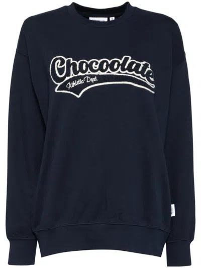Chocoolate Logo-embroidered Sweatshirt In Blue