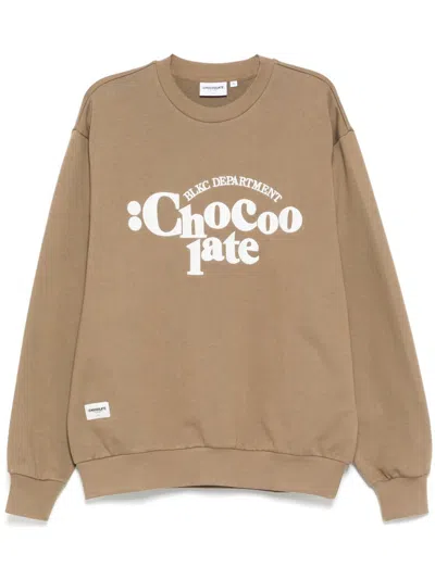 Chocoolate Logo-embroidered Sweatshirt In Brown