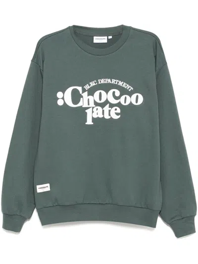 Chocoolate Logo-embroidered Sweatshirt In Green