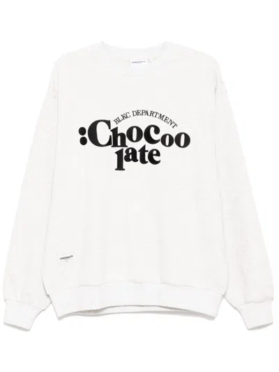 Chocoolate Logo-embroidered Sweatshirt In Grey