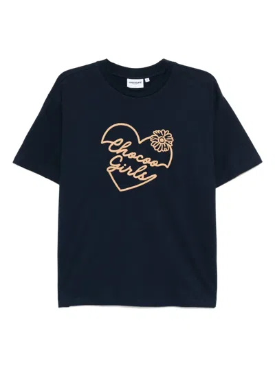 Chocoolate Logo-embroidered T-shirt In Blue