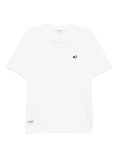 Chocoolate Logo-embroidered T-shirt In White