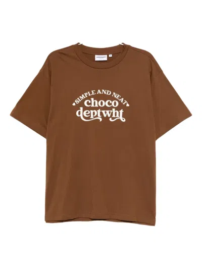 Chocoolate Logo-embroidered T-shirt In Brown
