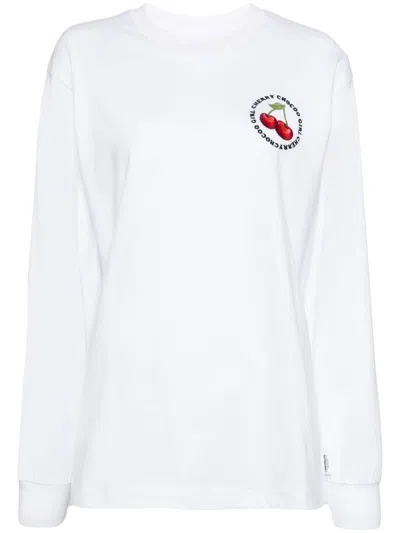 Chocoolate Logo-embroidered T-shirt In White