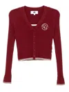 Chocoolate Logo-embroidered Top Cardigan Set In Burgundy