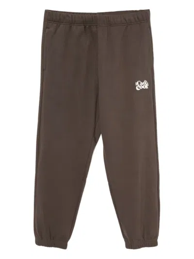 Chocoolate Logo-embroidered Trousers In Brown