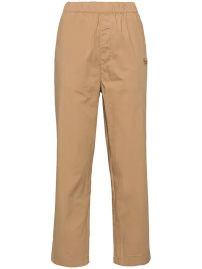 Chocoolate Logo-embroidered Trousers In Brown