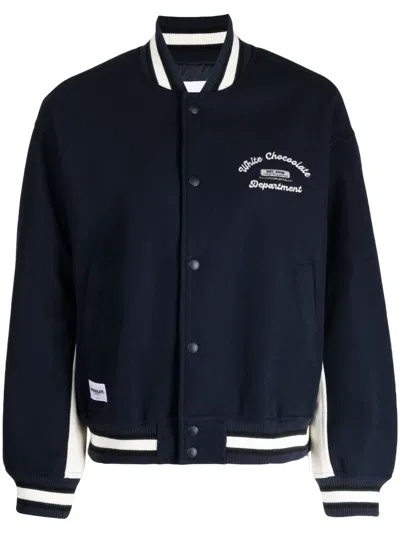 Chocoolate Logo-embroidered Varsity Jacket In Blue