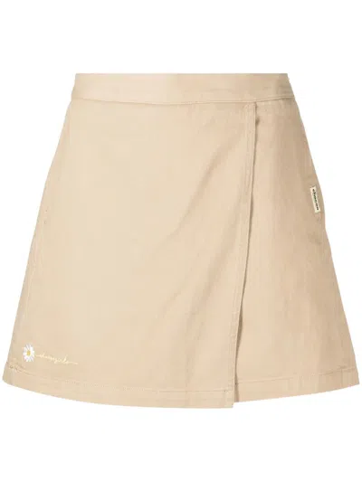 Chocoolate Logo-embroidered Wrap Shorts In Neutrals