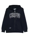 Chocoolate Logo-embroidered Zip-up Hoodie In Blue