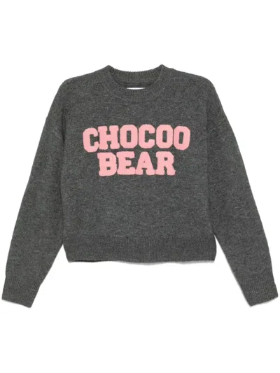 Chocoolate Logo-jacquard Jumper In Grey