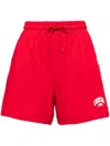 Chocoolate Logo Lettering Cotton Shorts In Red