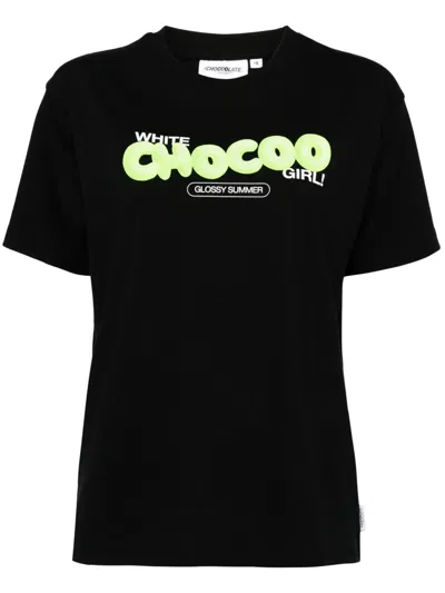 Chocoolate Logo Lettering Cotton T-shirt In Black