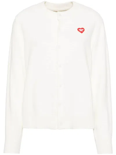Chocoolate Logo Patch Cardigans In White