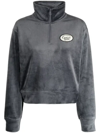 Chocoolate Logo-patch Corduroy Sweatshirt In Grey