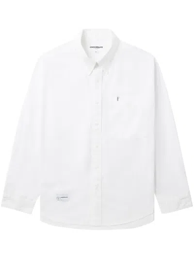 Chocoolate Logo-patch Cotton Shirt In White
