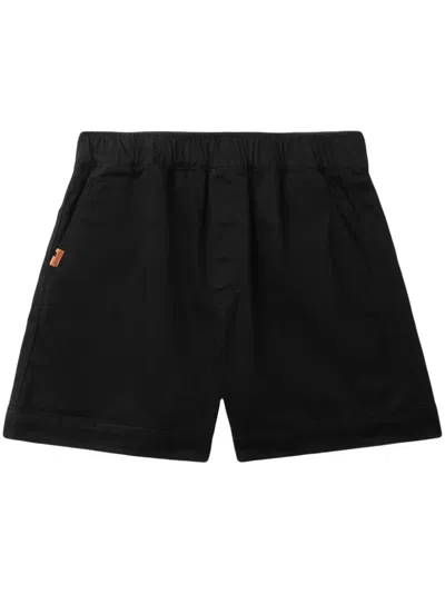 Chocoolate Logo-patch Cotton Shorts In Schwarz