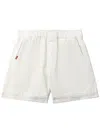 Chocoolate Logo-patch Cotton Shorts In Weiss
