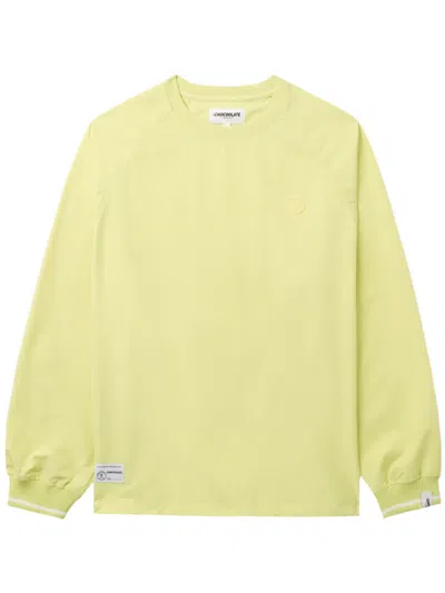 Chocoolate Logo-patch Crew Neck Sweatshirt In Yellow