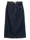 Chocoolate Logo-patch Denim Skirt In Blue